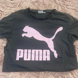 Gray Puma shirt with purple logo